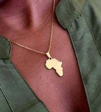 Load image into Gallery viewer, Ghana Gold-Plated Africa Pendant Necklaces