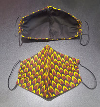 Load image into Gallery viewer, 'Fish Scales' Ankara Glam Face Mask