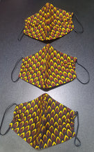 Load image into Gallery viewer, 'Fish Scales' Ankara Glam Face Mask