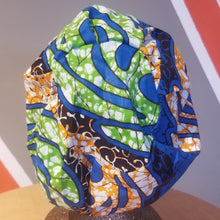Load image into Gallery viewer, 'Blue Power' African Print Surgical Cap & Mask Set