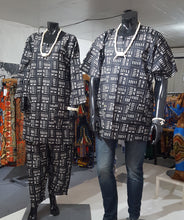 Load image into Gallery viewer, Men's Mud Print Dashiki Top & Cap