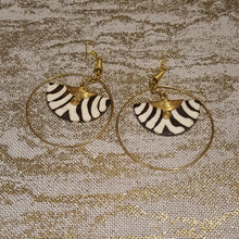 Load image into Gallery viewer, Kenyan Bone 'Batik Honey' Hoop Earrings