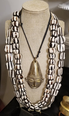Unisex Kenyan Flat Bone Necklaces