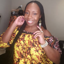 Load image into Gallery viewer, Golden Batik African Mask Earrings