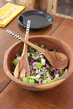 Load image into Gallery viewer, Kenyan Bone & Wood 2pc Salad Set