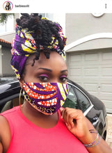Load image into Gallery viewer, 'Purple Power' Ankara Glam Face Mask (& Set)