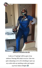 Load image into Gallery viewer, 'Blue Power' African Print Surgical Cap & Mask Set