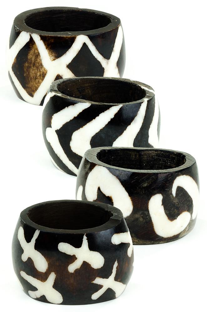 Batik Bone Napkin Rings