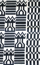 Load image into Gallery viewer, 'Blk/Wht Kente' Head Wraps (2 yds)