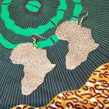 Load image into Gallery viewer, Large Golden Brass 'Hammered Africa' Earrings