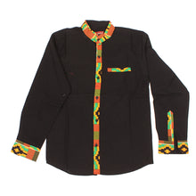 Load image into Gallery viewer, Orange Kente Trim Dress Shirt