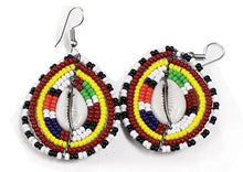 Load image into Gallery viewer, Maasai Bead Cowry Earrings