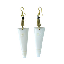 Load image into Gallery viewer, Kenyan White Bone Arrowhead Earrings