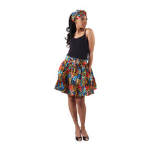 Load image into Gallery viewer, African Print &#39;Blue Mix&#39; Short Skirt