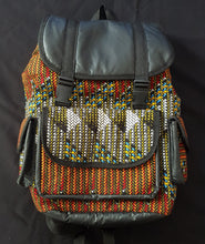 Load image into Gallery viewer, African Print &amp; Vegan Leather Backpacks