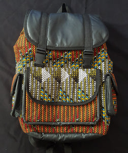 African Print & Vegan Leather Backpacks