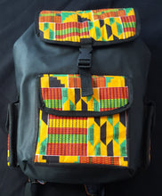 Load image into Gallery viewer, African Print &amp; Vegan Leather Backpacks