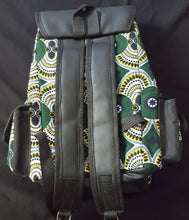 Load image into Gallery viewer, African Print &amp; Vegan Leather Backpacks