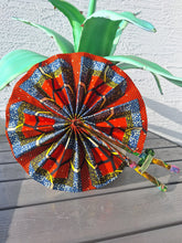 Load image into Gallery viewer, African Print Leather Folding Fans *RESTOCKED*