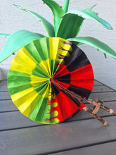 Load image into Gallery viewer, African Print Leather Folding Fans *RESTOCKED*