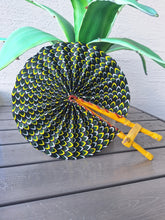 Load image into Gallery viewer, African Print Leather Folding Fans *RESTOCKED*