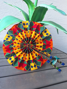 African Print Leather Folding Fans *RESTOCKED*