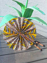 Load image into Gallery viewer, African Print Leather Folding Fans *RESTOCKED*