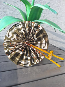 African Print Leather Folding Fans *RESTOCKED*