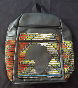 African Print & Vegan Leather 'Africa' Backpacks
