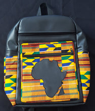 Load image into Gallery viewer, African Print &amp; Vegan Leather &#39;Africa&#39; Backpacks