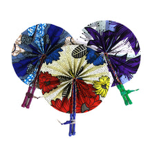 Load image into Gallery viewer, African Print Leather Folding Fans *RESTOCKED*