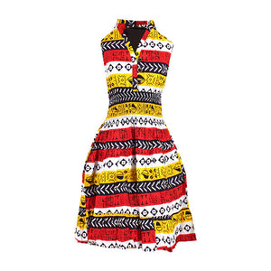 African Print Halter Dress - Tribal