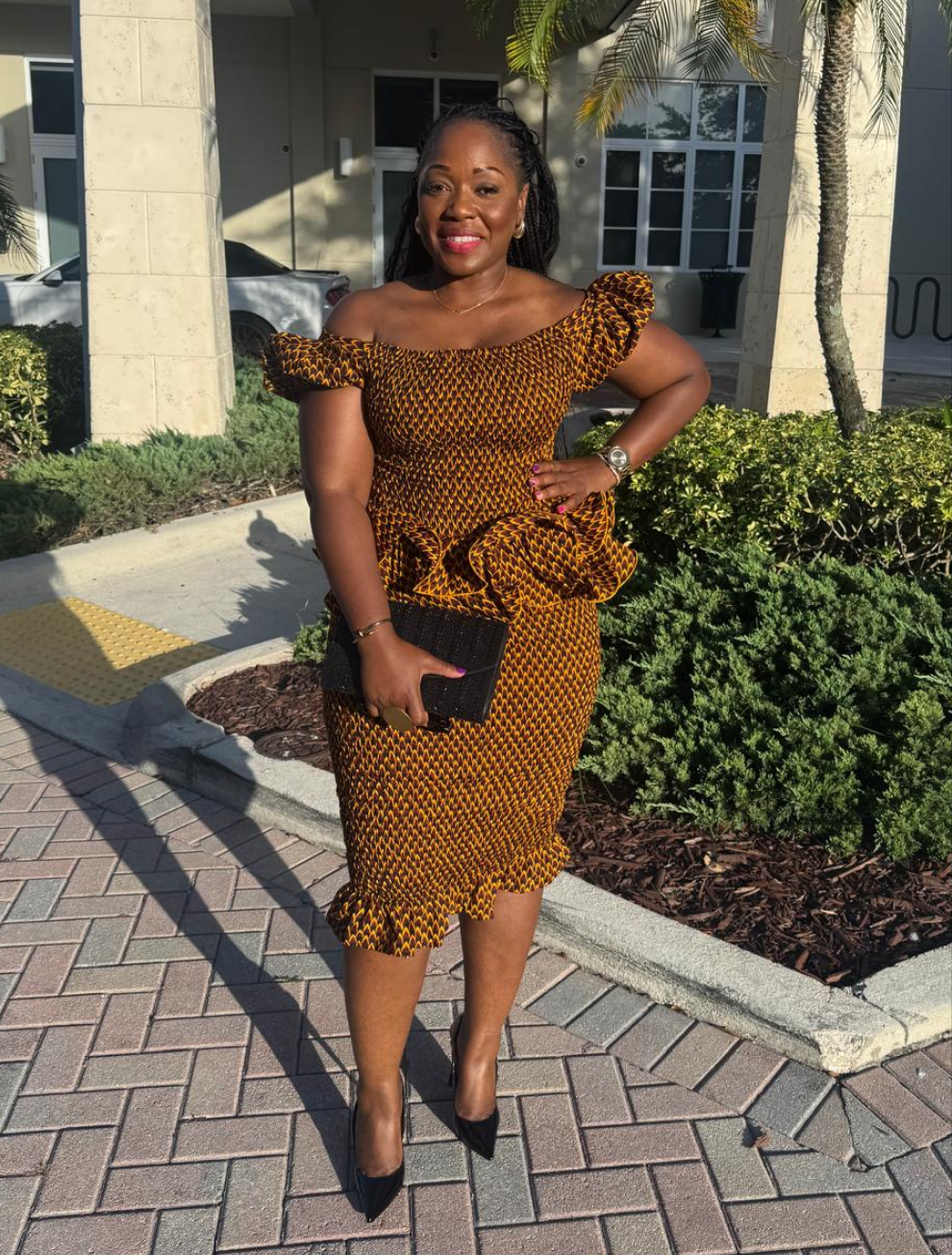 Ankara Print Peplum Skirt Set - Fish Scales