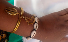 Load image into Gallery viewer, Kenyan Golden Africa &amp; Cowry Cuffs