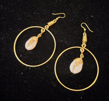 Load image into Gallery viewer, Kenyan Cowry Hoop Earrings