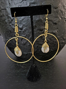 Kenyan Cowry Hoop Earrings