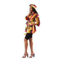 Load image into Gallery viewer, African Print Short Kimono Jacket  - Colored Mud Print