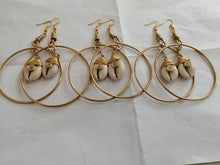 Load image into Gallery viewer, Kenyan Cowry Hoop Earrings