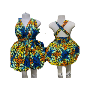 African Print Infinity Puff Dresses