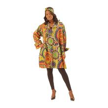 Load image into Gallery viewer, Ankara Print Long-Sleeve Button Poncho