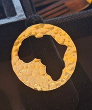 Load image into Gallery viewer, Adjustable Golden Brass 'Africa Map' Ring - Round