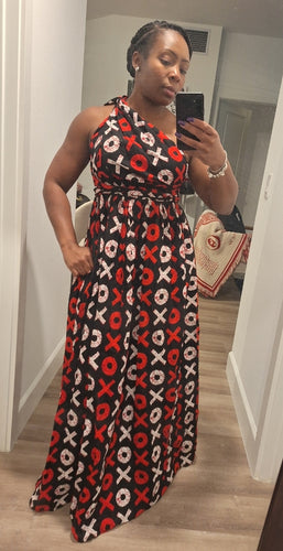 Infinity Ankara Maxi Dress - Red XO