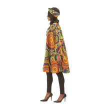 Load image into Gallery viewer, Ankara Print Long-Sleeve Button Poncho