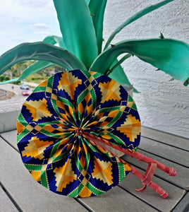 African Print Leather Folding Fans *RESTOCKED*