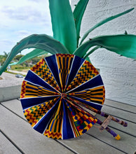 Load image into Gallery viewer, African Print Leather Folding Fans *RESTOCKED*