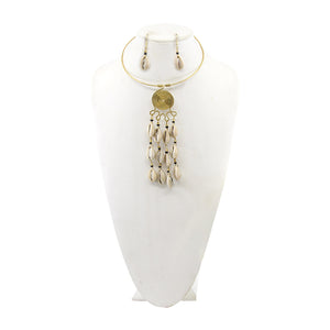 Hanging Spiral Cowry Shell Choker Set