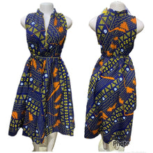 Load image into Gallery viewer, African Print Belted Shift Dress
