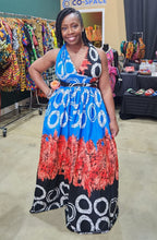 Load image into Gallery viewer, Infinity Ankara Maxi Dress - Tie-Dye