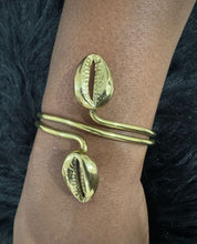 Load image into Gallery viewer, Kenyan Golden Africa &amp; Cowry Cuffs