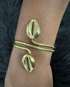 Kenyan Golden Africa & Cowry Cuffs